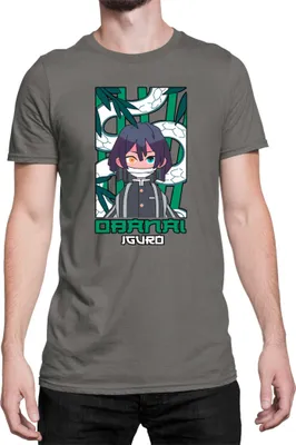 Produktbild von Herren T-Shirt Japan Anime Manga Demon Anime Slayer Obanai Iguro Hashira, Man S / Dunkelngrau