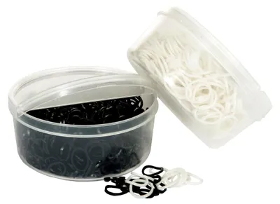 Produktbild von Mähnengummis in Kunststoffbox, 500 Stück, Schwarz, Einheitsgröße