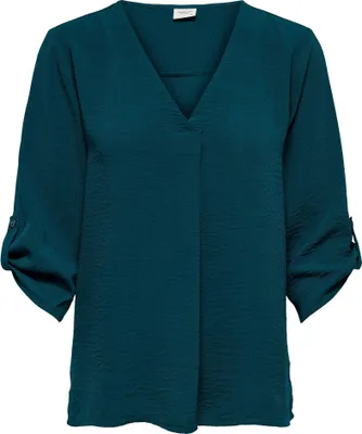 Produktbild von ONLY 15226911, Erwachsener, Weiblich, Blau, Einfarbig, V-Ausschnitt, 3/4 Ärmel