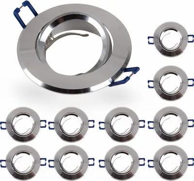 Produktbild von 10x Einbaurahmen Alu Silber 16302-1 Ø68 mm für Leuchtmittel GU10 | MR16 IP20