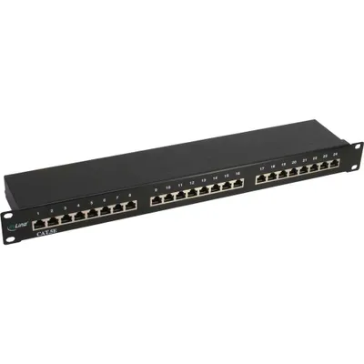 Produktbild von InLine® Patchfeld Cat.5e 24-fach, 48,26cm (19"), 1HE, schwarz, RAL9005