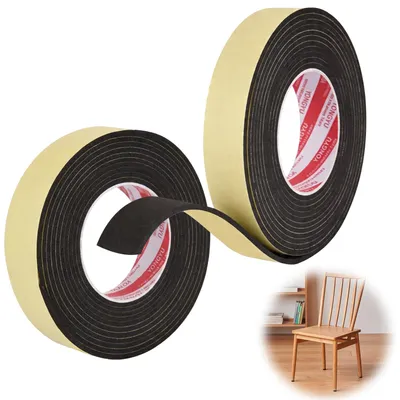 Image de Ruban adhésif en mousse, 2 rouleaux de ruban d'étanchéité, 20 mm x 2 mm x 5 m, noir