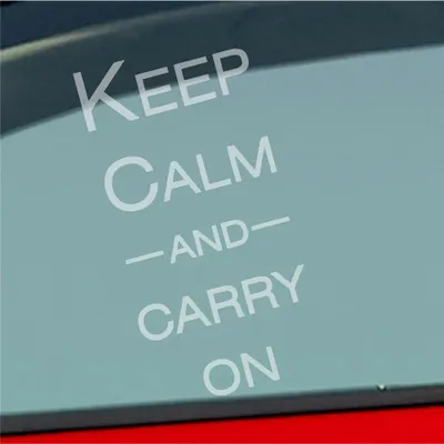 Produktbild von Auto Aufkleber Keep calm and carry on Tuning 15x7,5 cm Milchglas Sticker Heckscheibenaufkleber