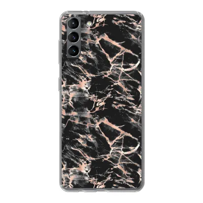 Produktbild von MuchoWow® Handyhülle Schutzhülle Hülle für Samsung Galaxy S21 Plus Roségold - Marmor - Muster - Schwarz Silikon Softcase Handy Hülle - Handy-Tasche