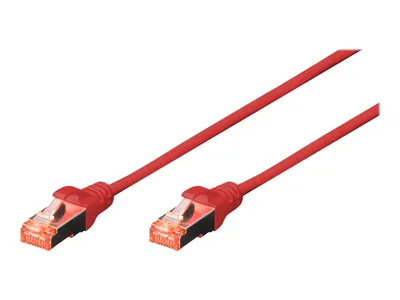 Produktbild von DIGITUS Patchkabel Cat6 S/FTP 2xRJ45 3.0m rot Hebelschutz Polybeutel