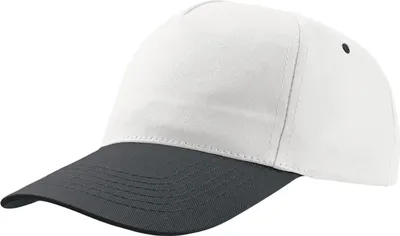 Image de Atlantis Casquette de base-ball à 5 panneaux AB220 (taille unique) (Blanc/bleu marine)