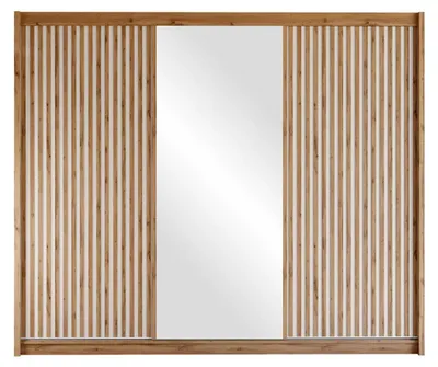 Produktbild von MIRJAN24 Kleiderschrank London 250 L, Schlafzimmer, Schiebetüren, mit Kleiderstange, Modern, Garderobenschrank (Farbe: Wotan Eiche / Wotan Eiche + Weiß)