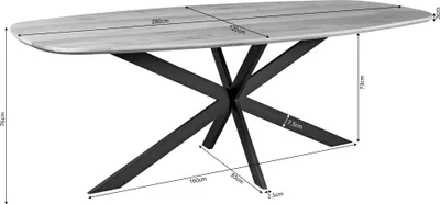 Produktbild von Ferro Esstisch, Masse:280 cm X 120 cm