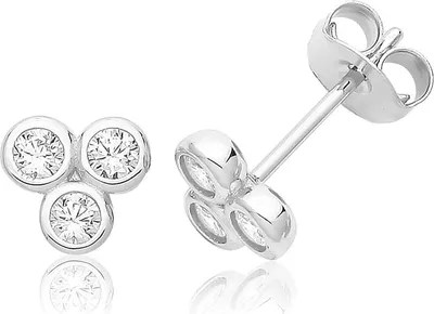 Produktbild von Schöne 925 Sterling Silber (Rhodiniert) Damen - Paar Ohrstecker mit Zirkonia; TRS33399