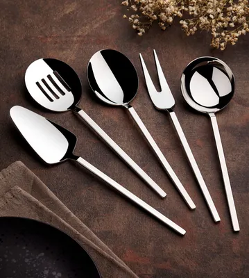Image de Hermia Concept, Carre - Silver, set de couverts (5 pièces), argent, 100 % ACIER INOXYDABLE, 23,5 cm