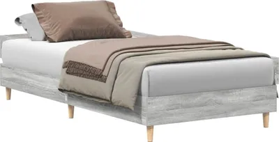 Produktbild von vidaXL Bettgestell ohne Matratze Grau Sonoma 100x200 cm Holzwerkstoff