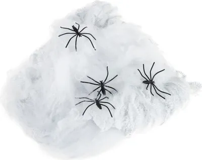 Produktbild von Künstliches Spinnennetz 4 Spinnen Halloween Dekoration