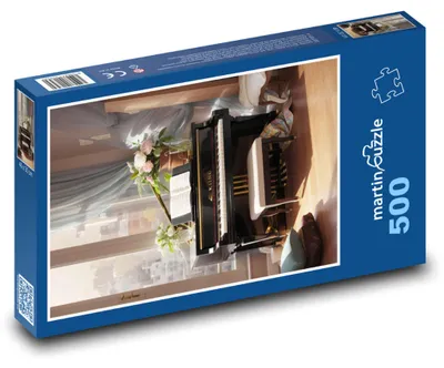 Produktbild von Puzzle 500 Klavier am sonnigen Fenster - martinpuzzle