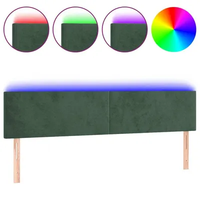 Produktbild von LED Kopfteil Dunkelgrün 160x5x78/88 cm Samt
