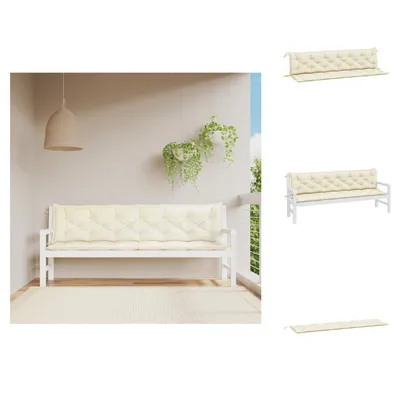 Immagine prodotto di vidaXL Cuscini per panca da giardino 2 pz. Tessuto Oxford bianco crema 200x50x7 cm - Cuscino di seduta