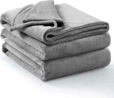 Obrázek produktu pro Fleecová deka 200 x 230 cm, měkká a hřejivá flanelová deka na pohovku pro 2 osoby, šedá