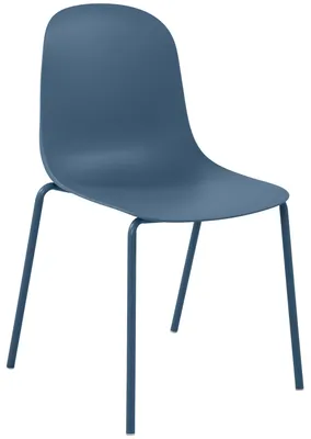 Produktbild von CLP Stapelstuhl Hardin mit ergonomische Kunststoffschale und stabilem Metallgestell blau, KI-generiertes Bild