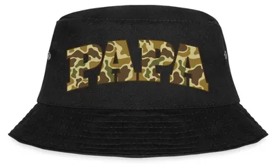 Produktbild von Spreadshirt Papa | Camouflage Muster Vater Fischerhut, S/M (Caps), Schwarz