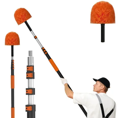 Productafbeelding van Spinnenwebstoffer - Telescopische steel 1,5 tot 6 m - Aluminium - Binnen en buiten
