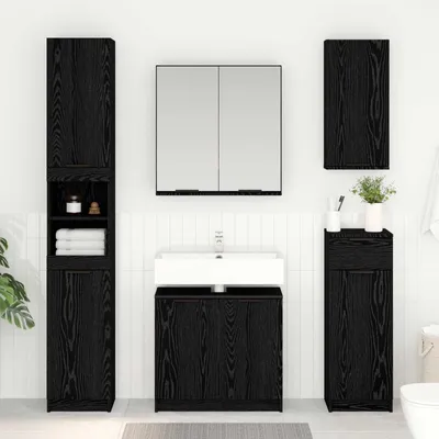 Obrázek produktu pro Skříňka do koupelny, barva: černý dubový Imitace, rozměry: 64,5 x 33,5 x 59 cm