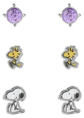 Produktbild von Peers Hardy UK Ltd Peanuts Ohrstecker-Set Uni Snoopy & Woodstock weiß/gelb Standard