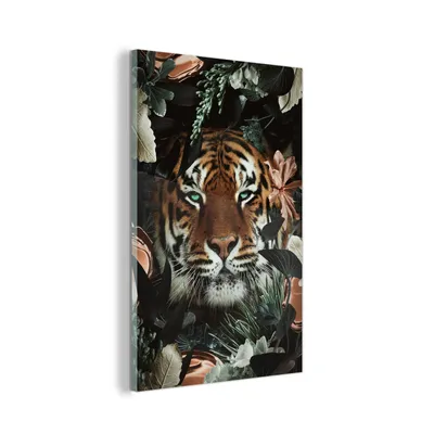 Obrázok produktu pre MuchoWow® Sklenené obrazy - Obrazy na stenu - Foto na skle Tiger - Botanické - Kvety 60x90cm Nástenná dekorácia zo skla - akrylový sklenený obraz - akrylové