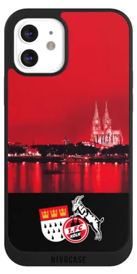 Produktbild von NIVOCASE Handyhülle für Apple iPhone 12  Hülle NIVOpure Case Schwarz 1. FC Köln Offizielles Lizenzprodukt Skyline