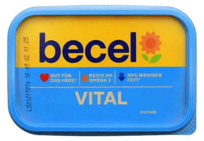 Produktbild von Becel Vital natürlich reich an Omega 3 Margarine, 8er Pack (8 x 225g)