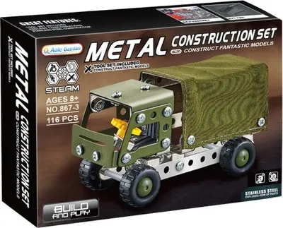 Zdjęcie produktu dla Zestaw metalowy samochód wojskowy 116 szt