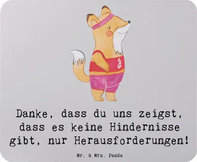 Produktbild von Mr. & Mrs. Panda Mousepad Leichtathletik Trainerin Inspiration - Grau Pastell - Geschenk, Mouse Pad, Stärke, computer, computermatte, Herausforderungen, mousematte