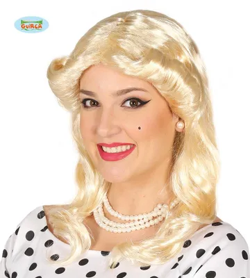 Produktbild von Blonde Lockenperücke im 70er-Jahre-Stil für Damen