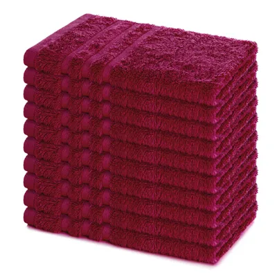 Produktbild von Lavea® 10er Set Gästehandtücher 30x50 cm, Weiche & Saugstarke Gästetücher aus 100% Baumwolle, Frottierserie Elena, Waschbar 60°C – Bordeaux