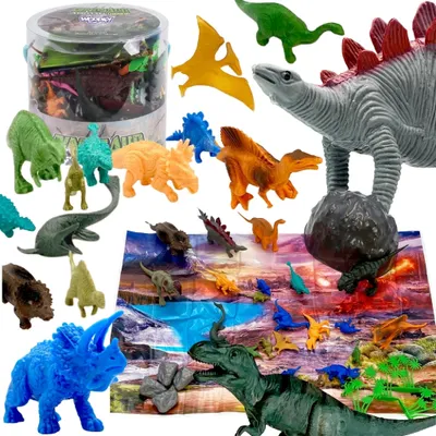 Immagine prodotto di WOOPIE Set di figurine di dinosauri, 34 pezzi.