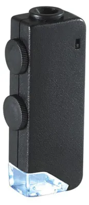Produktbild von Tragbares Mikroskop für Mobiltelefone, 60 x 100 x LED-beleuchtete Tasche, optische Glaslinse, Mini