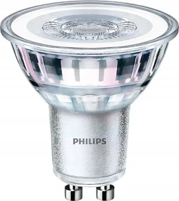 A close-up studio shot of a Philips LED light bulb.