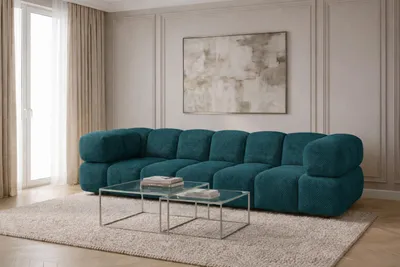 Produktbild von Kaiser Möbel Sofa 4-Sitzer, strukturierter Premiumstoff Sonic, Azurblau, Averro