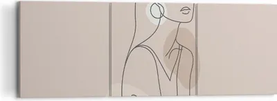 Produktbild von Bild auf Leinwand - Leinwandbild - 3 Teile - Stück Linie Frau - 120x40cm - Wand Bild - Wanddeko - Wandbilder - Leinwanddruck - Bilder - Wanddekoration - Leinwand bilder - Wandbild - CA120x40-4766