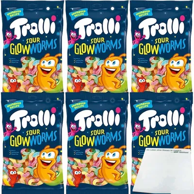 Produktbild von Trolli Glühwürmchen Fruchtgummi sauer 6er Pack (6x1kg XL Packung) + usy Block