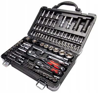 Produktbild von SCHMITH STECKSCHLÜSSEL-SATZ KNARRENKASTEN 94-teilig STECKSCHLÜSSEL-SET 1/2" 1/4" TORX HEX