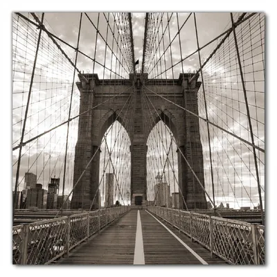 Produktbild von Wallario selbstklebende Möbelfolie/ Tischdecke für Innen und Außen, Größe: 50 x 50 cm - Brooklyn Bridge in New York