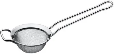 Productafbeelding van Ibenzoa® RVS keukensieve, 8 cm – fijne theezeef en sauszeef, roestvrij staal, vaatwasmachinebestendig, met handgreep en brede uitgietrand