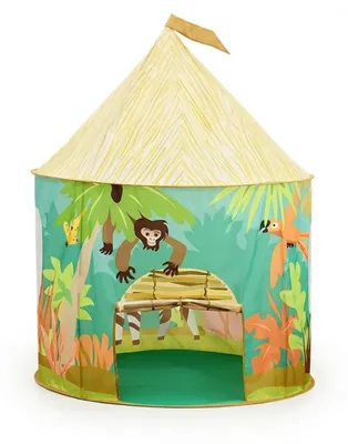 Obrázek produktu pro Relaxdays Dětský stan Džungle, pro děti, vnitřní stan Džungle, rozměry: 125 x 105 cm, dětský stan s dveřmi, skládací, barevný
