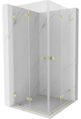 Obrázek produktu pro Mexen Lunar-F Duo sprchová kabina skládací 100 x 100 cm, transparentní, zlatý kartáčovaný - 836-100L-100P-55-00