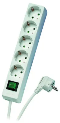 Obrázok produktu pre ViVanco™EBLS 5W, 1,4 m, Vnútorný, 1,5 mm², Biela, 5 AC zásuvky/AC zásuviek, 1 kusov