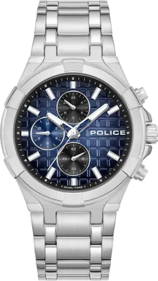 Produktbild von POLICE Herrenuhr Quarzuhr silber / blau onesize Herren 42 mm PEWGK0082003, PEWGK0082004, PEWGK0082005