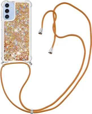 Produktbild von Samsung Galaxy A17 Hülle - Coverup Liquid Glitzer Back Cover mit Handykette - Gold