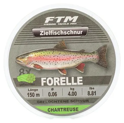 Produktbild von FTM Zielfisch Schnur geflochten Forelle chartreuse 150m 0,08 mm//5,5kg