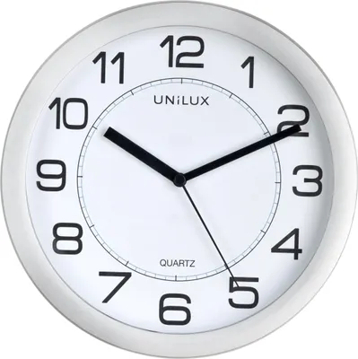 Image de UNiLUX 400094404 Horloge murale ATTRACTION - Ø 22 cm, mouvement à quartz silencieux, fixation magnétique, gris métal