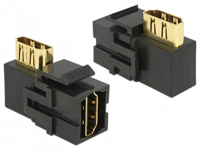 Image de Keystone HDMI femelle > HDMI femelle 90° noir