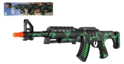Obrázok produktu pre Samopal s nápisom ARMY na plastovom zotrvačníku, 62 cm, na kartičke 18 x 67 cm